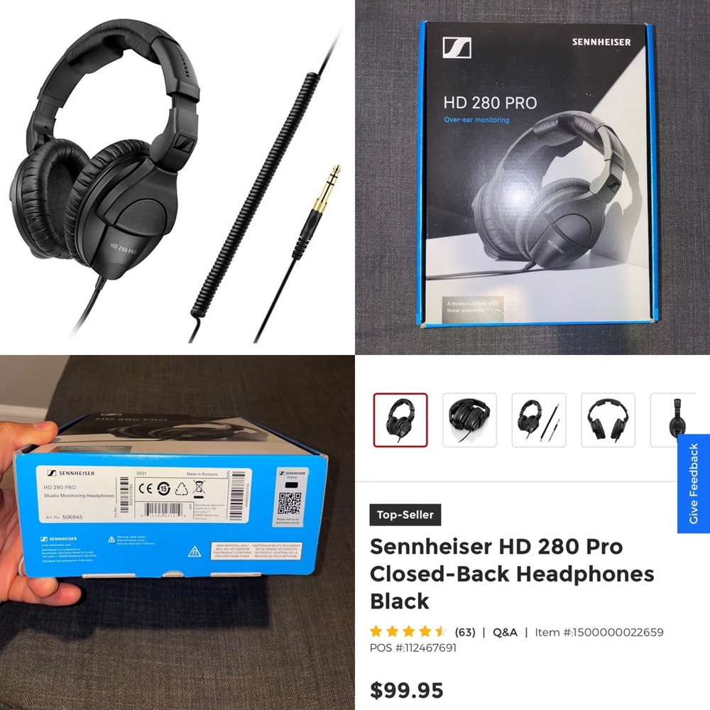 Sennheiser HD 280 Pro Closed-Back Headphones
Black